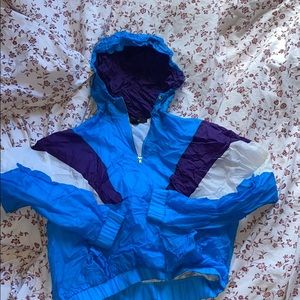 blue windbreaker